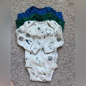 Carter's Kids Bodysuits - Blue, Green, Gray